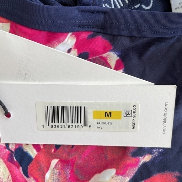 Nwt Calvin Klein Floral Navy Tankini Swim Top - M - Picture 4 of 5